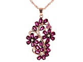 Magenta Rhodolite 18k Rose Gold Over Sterling Silver Pendant With Chain 5.88ctw