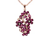 Magenta Rhodolite 18k Rose Gold Over Sterling Silver Pendant With Chain 5.88ctw