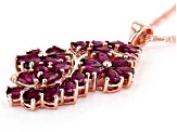 Magenta Rhodolite 18k Rose Gold Over Sterling Silver Pendant With Chain 5.88ctw