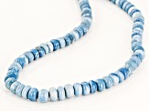 Blue Opal Beaded Rhodium Over Sterling Silver Necklace 6-8mm