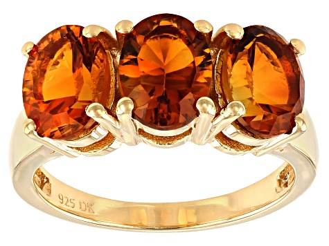Orange Madeira Citrine 18K Yellow Gold Over Sterling Silver Ring 2.55ctw