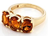 Orange Madeira Citrine 18K Yellow Gold Over Sterling Silver Ring 2.55ctw