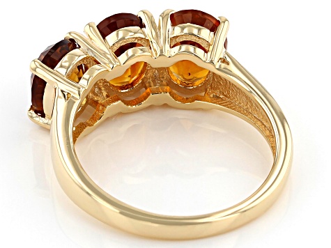 Orange Madeira Citrine 18K Yellow Gold Over Sterling Silver Ring 2.55ctw