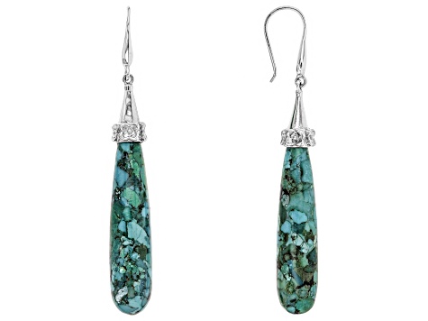 Blue Turquoise Sterling Silver Earrings Jjh101 Jtv Blue Turquoise Sterling Silver Earrings