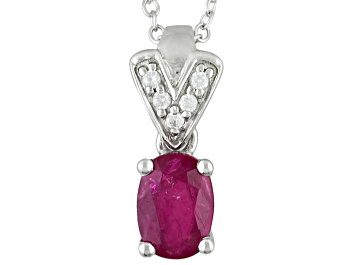 Picture of Red Mahaleo® Ruby Sterling Silver Pendant With Chain .85ctw
