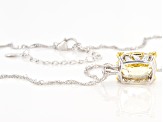 Yellow Labradorite Rhodium Over Sterling Silver Two-Tone Pendant With Chain 5.00ct