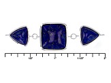 Blue Lapi Lazuli Sterling Silver 3-Stone Bracelet