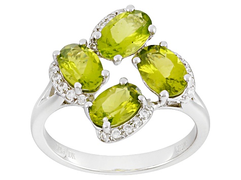 Green Peridot Sterling Silver Ring 1.97ctw