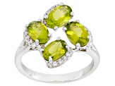 Green Peridot Sterling Silver Ring 1.97ctw