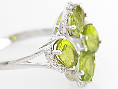 Green Peridot Sterling Silver Ring 1.97ctw