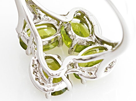 Green Peridot Sterling Silver Ring 1.97ctw