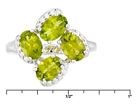 Green Peridot Sterling Silver Ring 1.97ctw