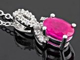 Red Ruby Sterling Silver Pendant With Chain .96ctw
