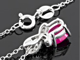 Red Ruby Sterling Silver Pendant With Chain .96ctw