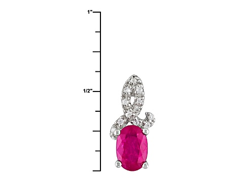 Red Ruby Sterling Silver Pendant With Chain .96ctw