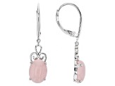 Pink Peruvian Opal Rhodium Over Sterling Silver Dangle Earrings