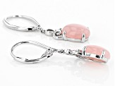 Pink Peruvian Opal Rhodium Over Sterling Silver Dangle Earrings