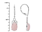 Pink Peruvian Opal Rhodium Over Sterling Silver Dangle Earrings