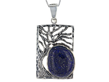 Picture of Blue Lapis Lazuli Sterling Silver Enhancer With Chain