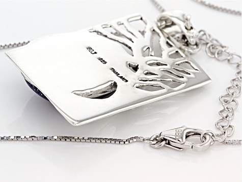 Blue Lapis Lazuli Sterling Silver Enhancer With Chain