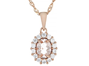 115th Anniversary Peach Morganite 18k Rose Gold Over Sterling Silver Pendant With Chain 1.74ctw