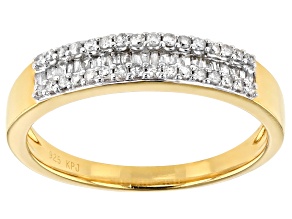 White Diamond 14K Yellow Gold Over Sterling Silver Band Ring 0.25ctw