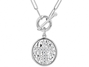 Moissanite Platineve Cross Necklace 0.33ctw DEW.