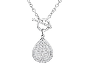 Moissanite Platineve Cluster Necklace 1.50ctw DEW.