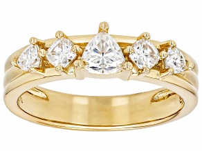 Moissanite 14k Yellow Gold Over Silver Ring 0.74ctw DEW.