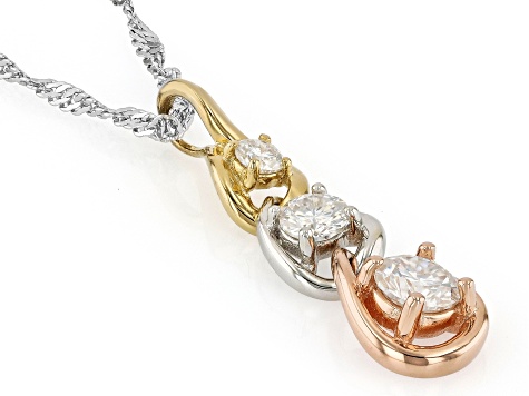 NANA Solitaire Pendant Necklace - 1.0-2.0ct Round Pure Brilliance Zirconia In Sterling Silver, Gold Plated