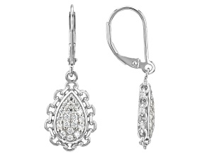 Moissanite Platineve Cluster Earrings 0.72ctw DEW.