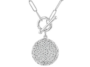 Moissanite Platineve Cluster Necklace 1.22ctw DEW.