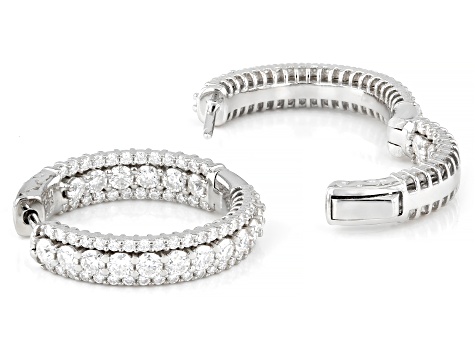 Moissanite Platineve Inside Out Hoop Earrings 3.48ctw DEW - JMF020