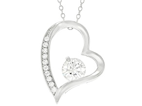 Moissanite Platineve Heart Pendant 1.10ctw DEW