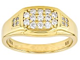 Moissanite 14k Yellow Gold Over Silver Gent's Ring 0.47ctw DEW.