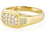 Moissanite 14k Yellow Gold Over Silver Gent's Ring 0.47ctw DEW.