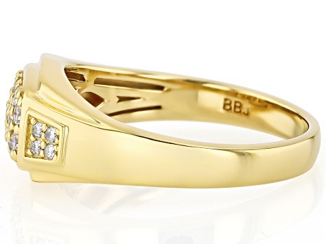 Moissanite 14k Yellow Gold Over Silver Gent's Ring 0.47ctw DEW.