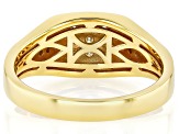 Moissanite 14k Yellow Gold Over Silver Gent's Ring 0.47ctw DEW.