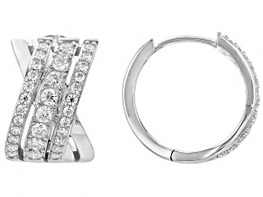 Moissanite Platineve Hoop Earrings 1.08ctw DEW