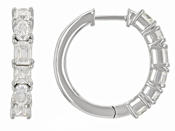 Moissanite Platineve Halo Earrings 3.36ctw DEW