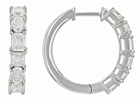 Moissanite Platineve Hoop Earrings 2.26ctw DEW