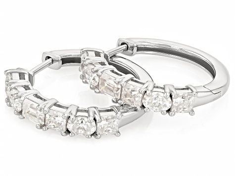 Moissanite Platineve Hoop Earrings 2.26ctw DEW