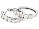 Moissanite Platineve Hoop Earrings 2.26ctw DEW