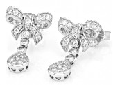 Moissanite Platineve Bow Earrings 1.08ctw DEW