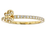 Moissanite 14k Yellow Gold Over Silver Set Of Three Stackable Butterfly Rings 0.84ctw DEW.