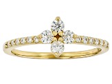 Moissanite 14k Yellow Gold Over Silver Set Of Three Stackable Butterfly Rings 0.84ctw DEW.