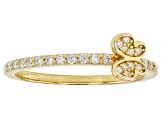 Moissanite 14k Yellow Gold Over Silver Set Of Three Stackable Butterfly Rings 0.84ctw DEW.