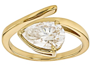Moissanite 14k Yellow Gold Over Silver Solitaire Ring 2.10ct DEW.
