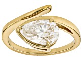 Moissanite 14k Yellow Gold Over Silver Solitaire Ring 2.10ct DEW.