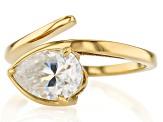 Moissanite 14k Yellow Gold Over Silver Solitaire Ring 2.10ct DEW.